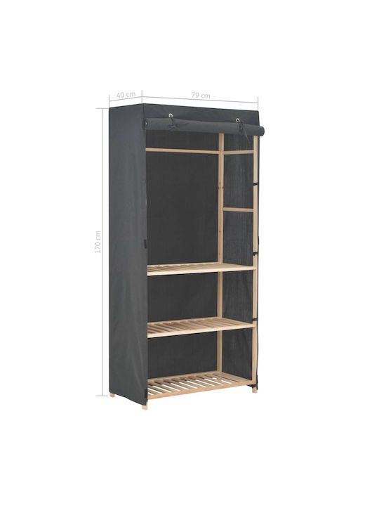 vidaXL Fabric Wardrobe with Shelves in Gray Color 79x40x170cm
