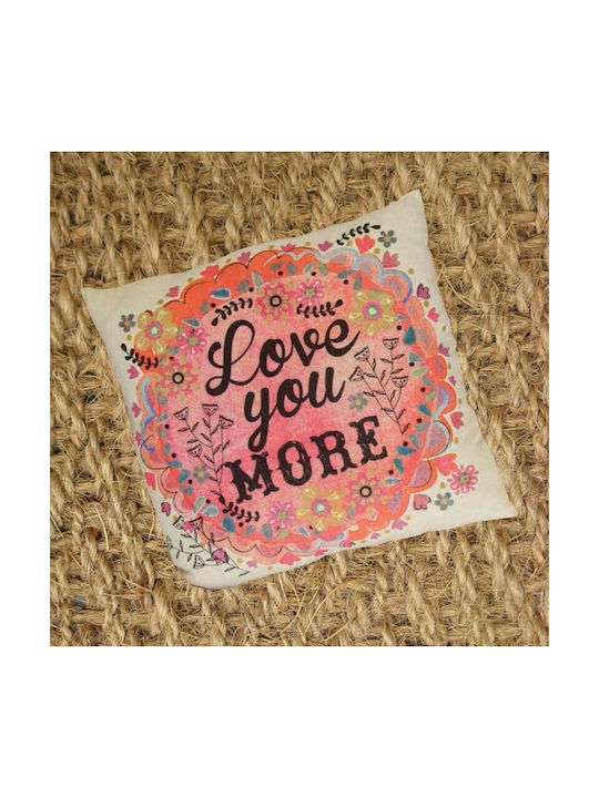 Natural Life Μαξιλάρι Καναπέ Love You More Ροζ 47x47εκ.