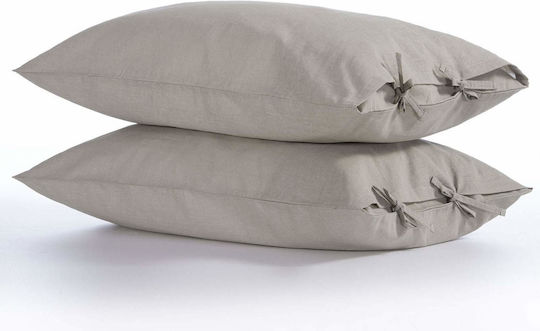 Nef-Nef Homeware Pillowcase Set with Envelope Cover Ecru 52x72cm. 031834