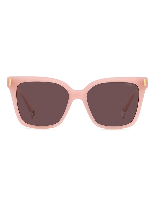 Polaroid Women's Sunglasses with Pink Plastic Frame and Brown Polarized Lens PLD6192/S 35J/KL