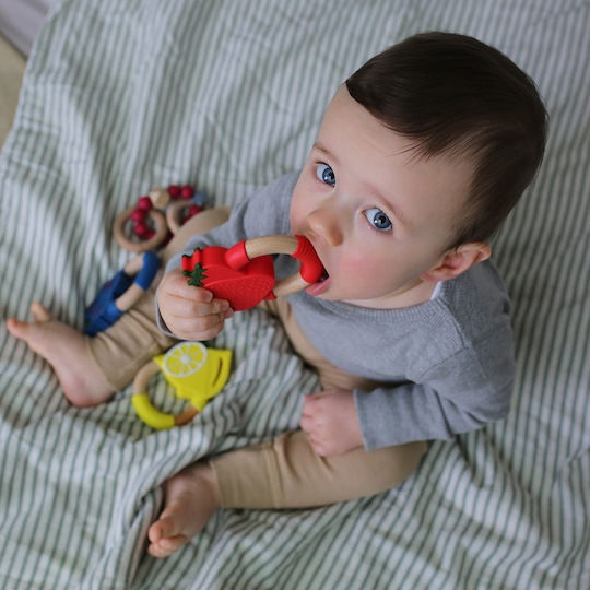 Nibbling Lime Teether Ring for Teething from Wood for 3 Months+