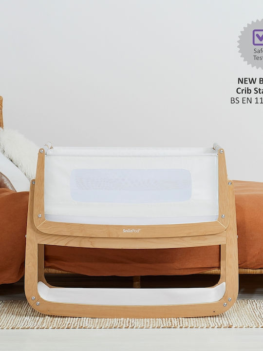 Snuz Leagăn SnuzPod 4 cu Saltea și Deschidere Laterală Natural