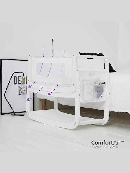 Snuz Cradle SnuzPod 4 with Mattress and Side Opening White