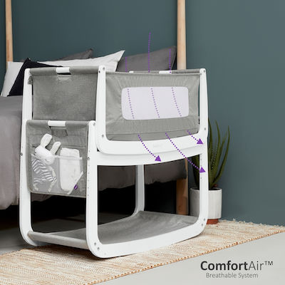 Snuz Cradle SnuzPod 4 with Mattress and Side Opening Dusk Grey