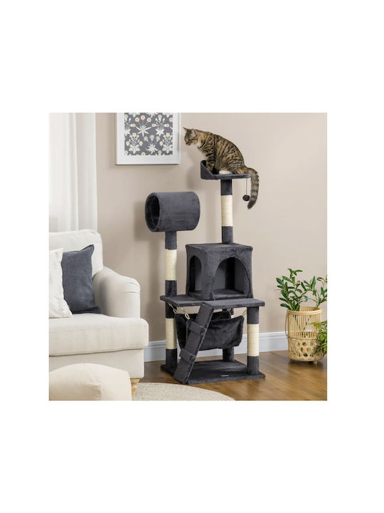 Pawhut Scratching Post Cat Trees Gray 4 levels 48x48x125cm