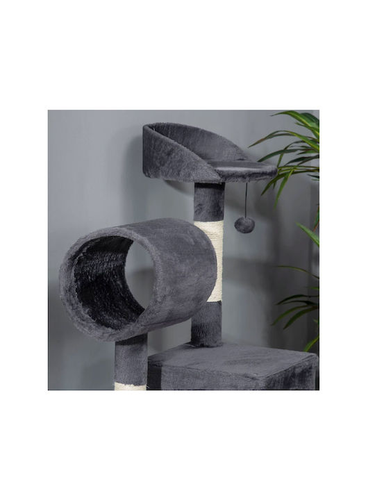 Pawhut Scratching Post Cat Trees Gray 4 levels 48x48x125cm