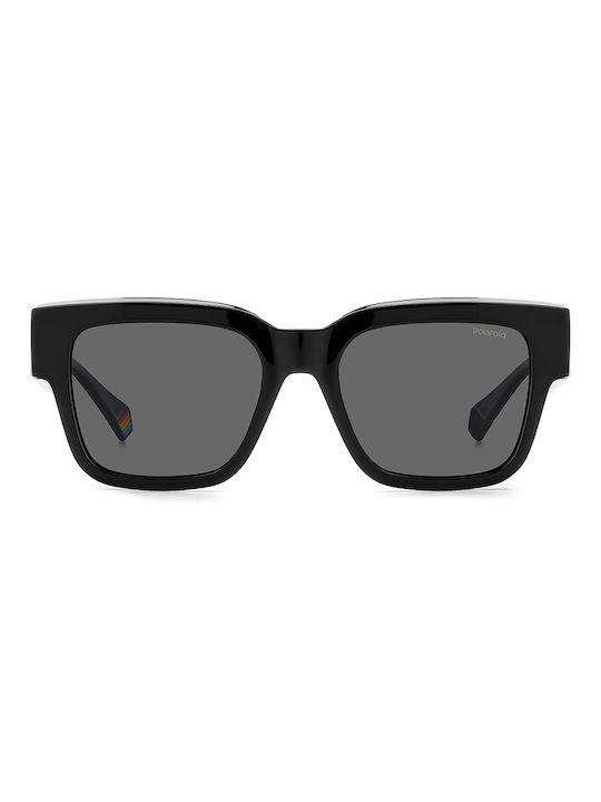 Polaroid Sunglasses with Black Acetate Frame and Black Polarized Lenses PLD6198/S 807/M9