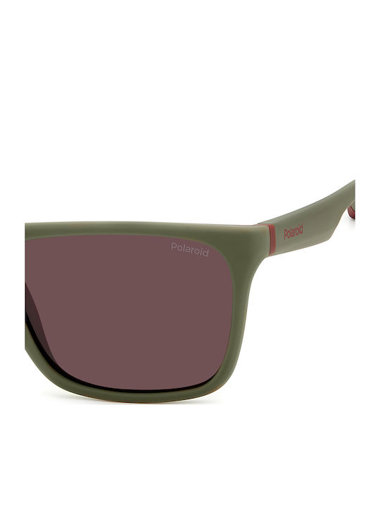 Polaroid Men's Sunglasses with Green Plastic Frame and Brown Polarized Lens PLD2141/S 0L9/KL