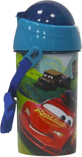 Gim Cars Пластмасова Детска Бутилка За Вода Gorjuss Със Сламка Син 500ml