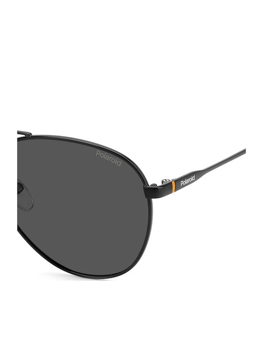 Polaroid Unisex Sunglasses with Black Metallic Frame and Grey Polarized Lens PLD4142/G/S/X 807/M9