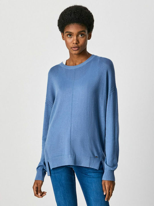 Pepe Jeans Carol Damen Langarm Pullover Hellblau