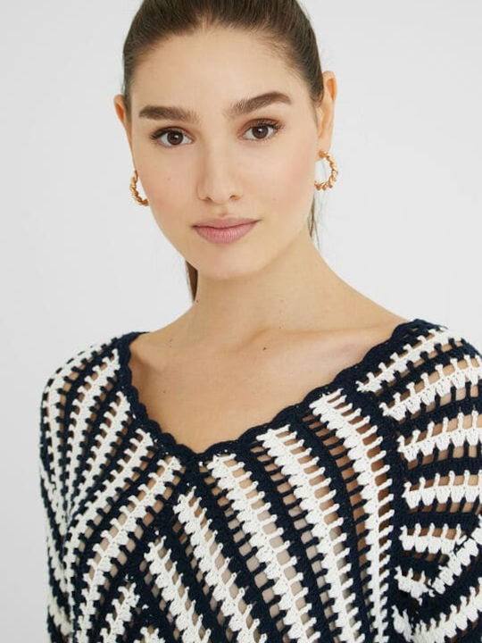 Niagara Women's Long Sleeve Sweater with V Neckline Multicolour