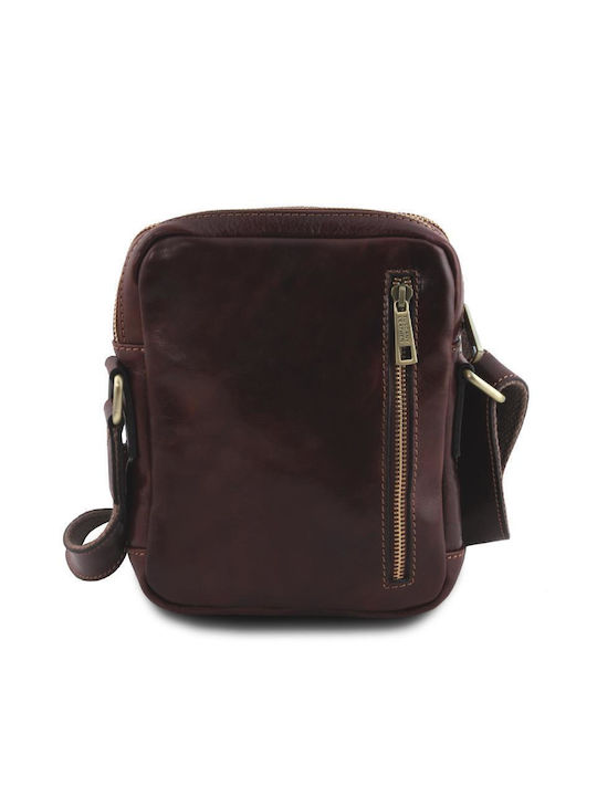 Tuscany Leather Larry Leder Herrentasche Schulter / Crossbody Dark Brown