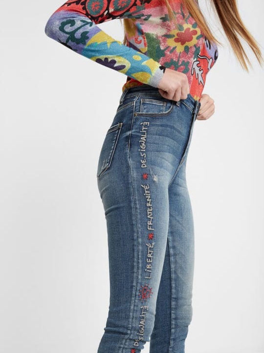 Fraternite Ψηλόμεσο Γυναικείο Jean Παντελόνι σε Skinny Εφαρμογή
