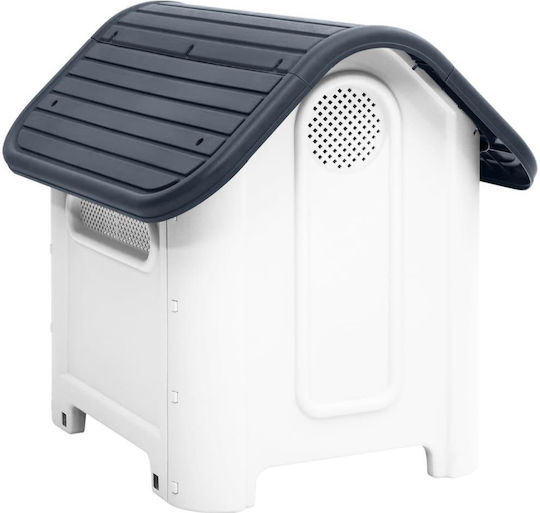 vidaXL Dog House Plastic Outdoor Gray 59x75x66cm