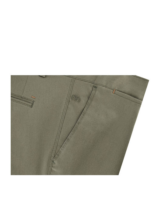 Makis Tselios Fashion Ανδρικό Παντελόνι Chino Ελαστικό Olive