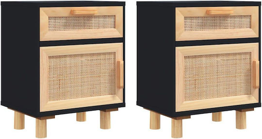 Wooden Bedside Tables 2pcs 40x30x50cm