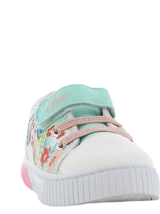 Frozen Παιδικά Sneakers με Σκρατς & Φωτάκια Τιρκουάζ