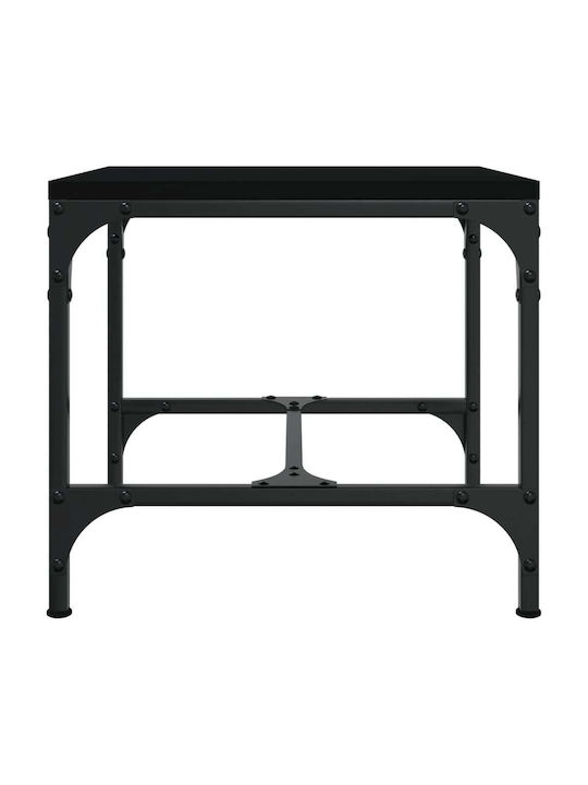 Round Metal Side Table Black 2 Pieces M40xL40xH35cm