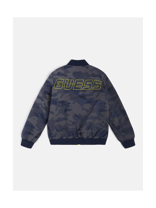 Guess Παιδικό Bomber Κοντό Μπλε