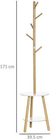 HomCom Καλόγερος Ξύλινος Καφέ 39.5x39.5x171cm