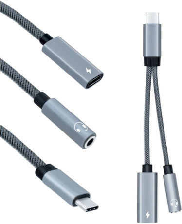 Конвертор USB-C Мъжки в 3.5мм / USB-C Женски Сребрист 1 Брой Duni/F10152K