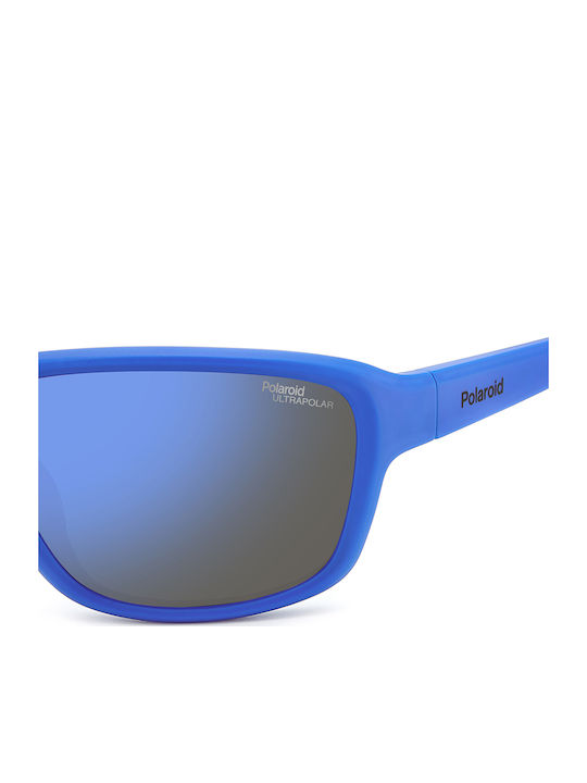 Polaroid Unisex Sunglasses with Blue Plastic Frame and Burgundy Polarized Lens PLD7049/S FLL/QG