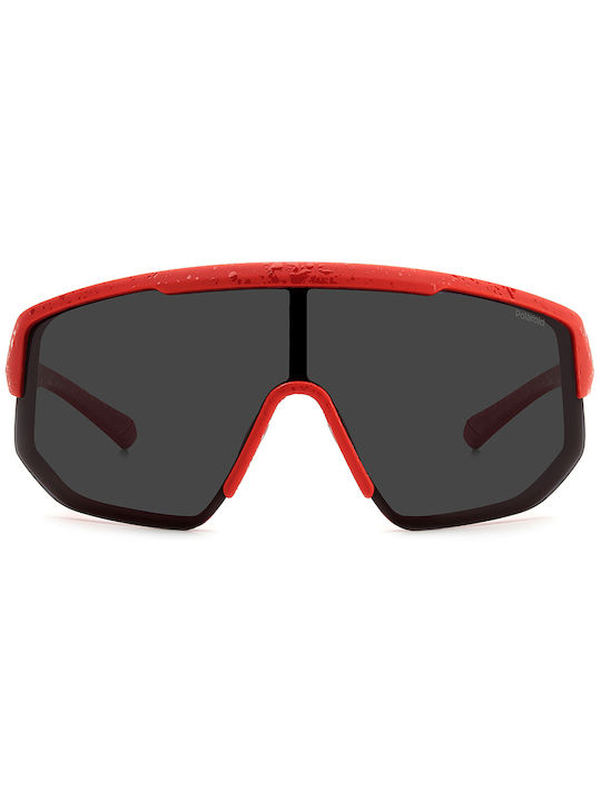 Polaroid Sunglasses with Red Plastic Frame and Black Polarized Lens PLD7047/S 0Z3/M9