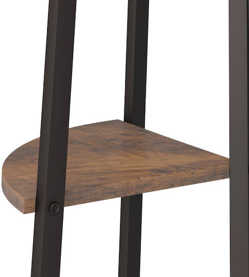 Corner Bookcase Dark Brown / Black 45.5x31.5x120cm