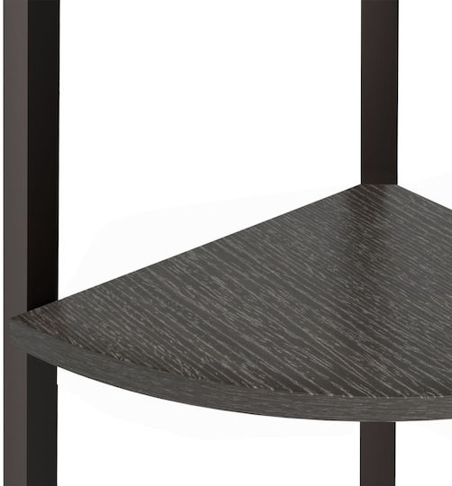 Eckbibliothek Schwarz 45.5x31.5x120cm