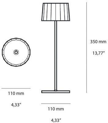 Logica Logica Twiggy Metall Tischlampe LED mit Grün Schirm und Basis 18Stück