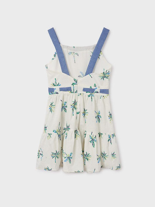 Mayoral Kids Dress Floral Sleeveless White