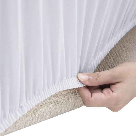vidaXL Elastic Cover for Two Seater Sofa White 1pcs 332949