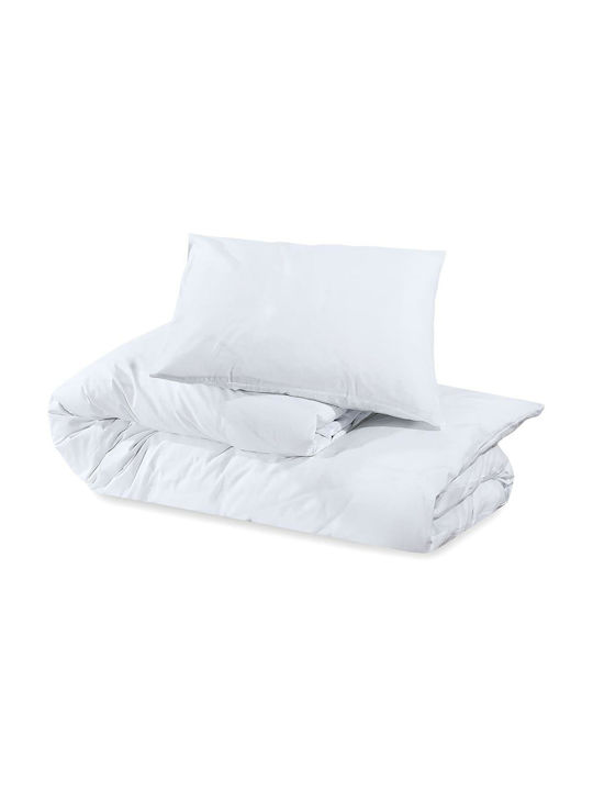 vidaXL Duvet Cover Set Cotton Queen with 2 Pillowcases 220x225 White