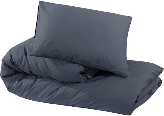 vidaXL Duvet Cover Set Double with 2 Pillowcases 200x200 Charcoal