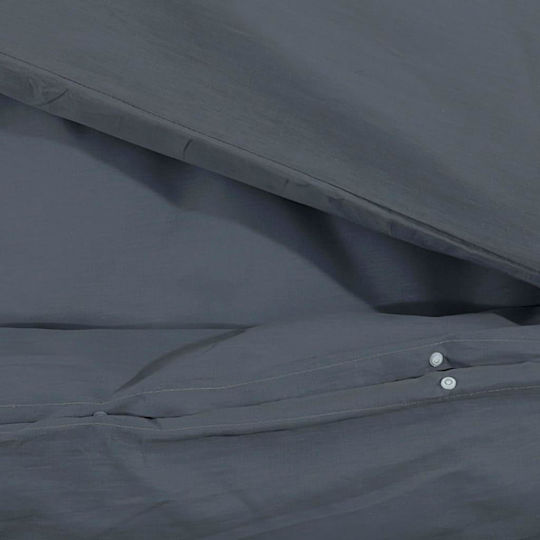vidaXL Duvet Cover Set Double with 2 Pillowcases 200x200 Charcoal