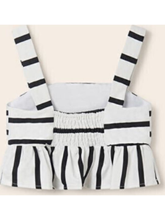Kinder-Crop-Top Ärmellos Weiß