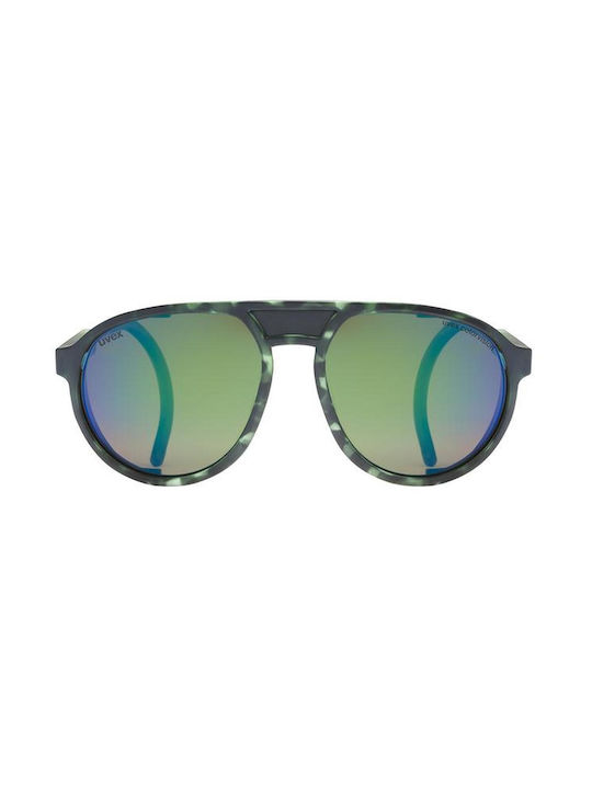 Uvex Mtn Classic Cv Sunglasses with Green Mat Totroise S3 Tartaruga Plastic Frame and Brown Mirror Lens S5330347770