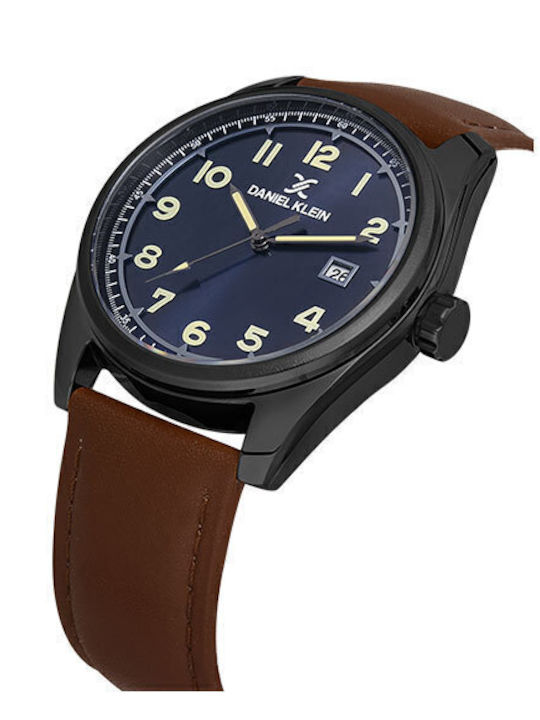 Daniel Klein Men's Watch 42mm Battery with Brown Leather Strap