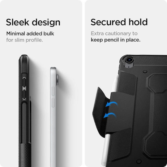 Spigen Rugged Armor Pro Flip Cover Ανθεκτική Μαύρη (iPad 2022 10.9'')
