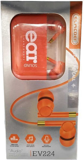 EV-224 In-ear Handsfree Headphones with Connector 3.5mm Orange