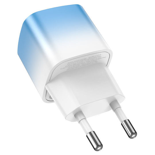 Hoco Încărcător Fără Cablu cu Port USB-C 20W Quick Charge 3.0 Albastru (C101A)