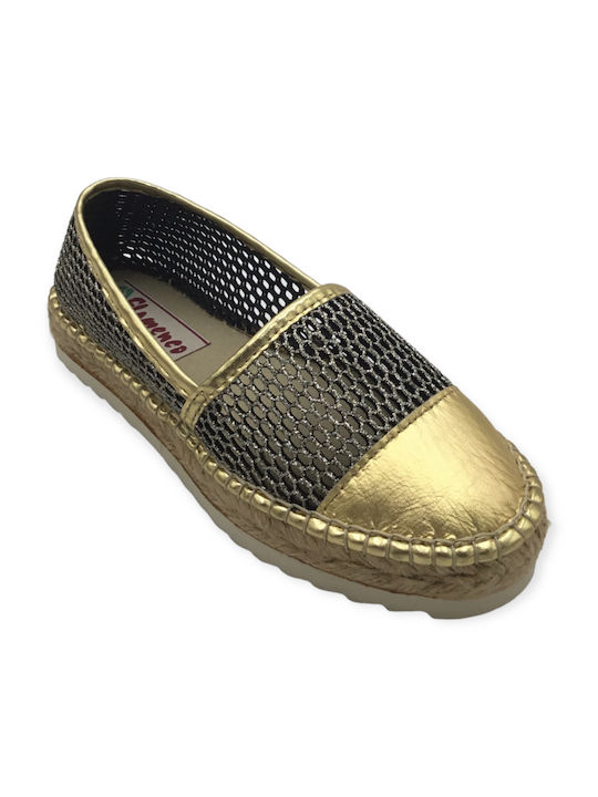 Adam's Shoes 753-6003 Women's Fabric Espadrilles Gold