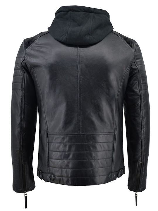 Dermatina 100 Men's Leather Biker Jacket Black