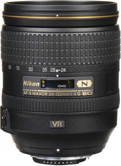 Nikon Full Frame Φωτογραφικός Φακός AF-S Nikkor 24-120mm f/4G ED VR Standard Zoom για Nikon F Mount Μαύρος