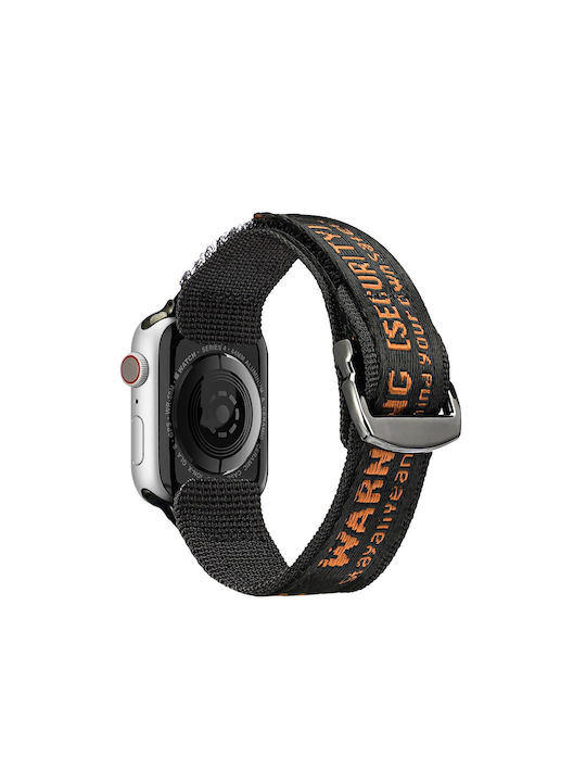 Dux Ducis Strap (Outdoor Version) Λουράκι Υφασμάτινο Black / Orange (Apple Watch 42/44/45mm)