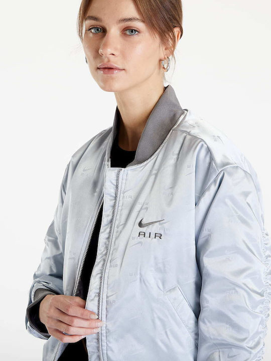 Sportswear Air Κοντό Γυναικείο Bomber Jacket Ασημί