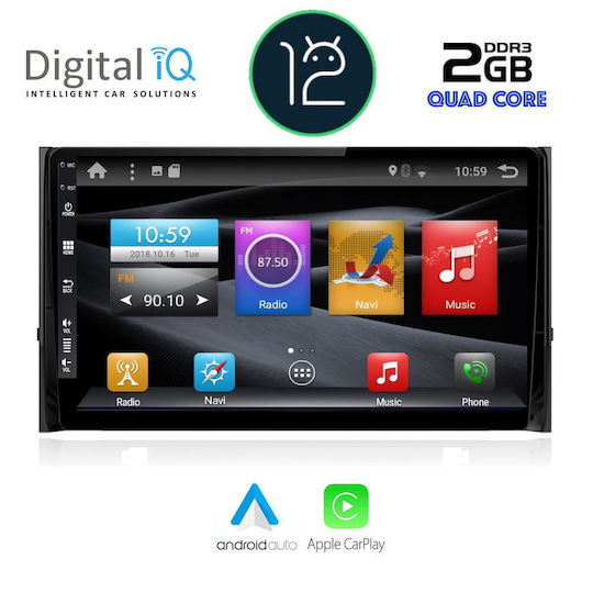 Digital IQ Car Audio System for Skoda Karoq Kodiaq 2016 with Clima Bluetooth USB AUX WiFi GPS Apple CarPlay Android Auto CD with 10.1 Inch Touch Screen