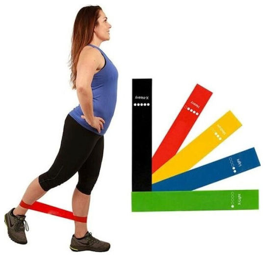 Mijo Mijo Benzi de rezistență în formă de buclă seturi 5buc Colorate Exercise Resistance Βands 5 pcs 0.6m