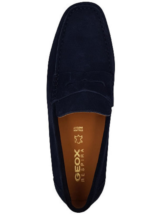 U Kosmopolis Men's Suede Moccasins Blue